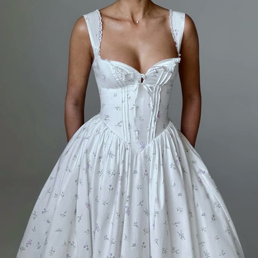 Elegant White Floral Dress